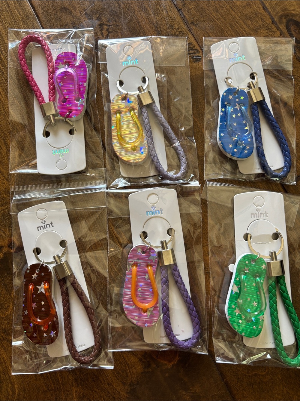 Mint Kids Flip-Flop Keychain bag charm— Pink, Yellow, Blue, Brown, Purple, Green